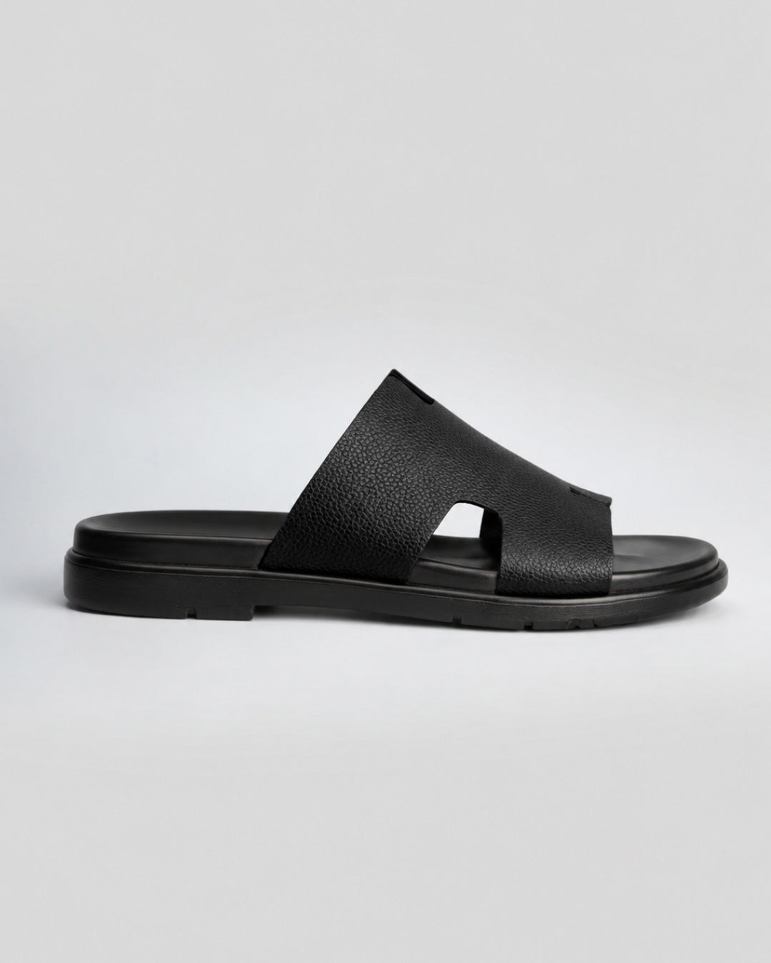 MK H-style Leather Slipper BLK