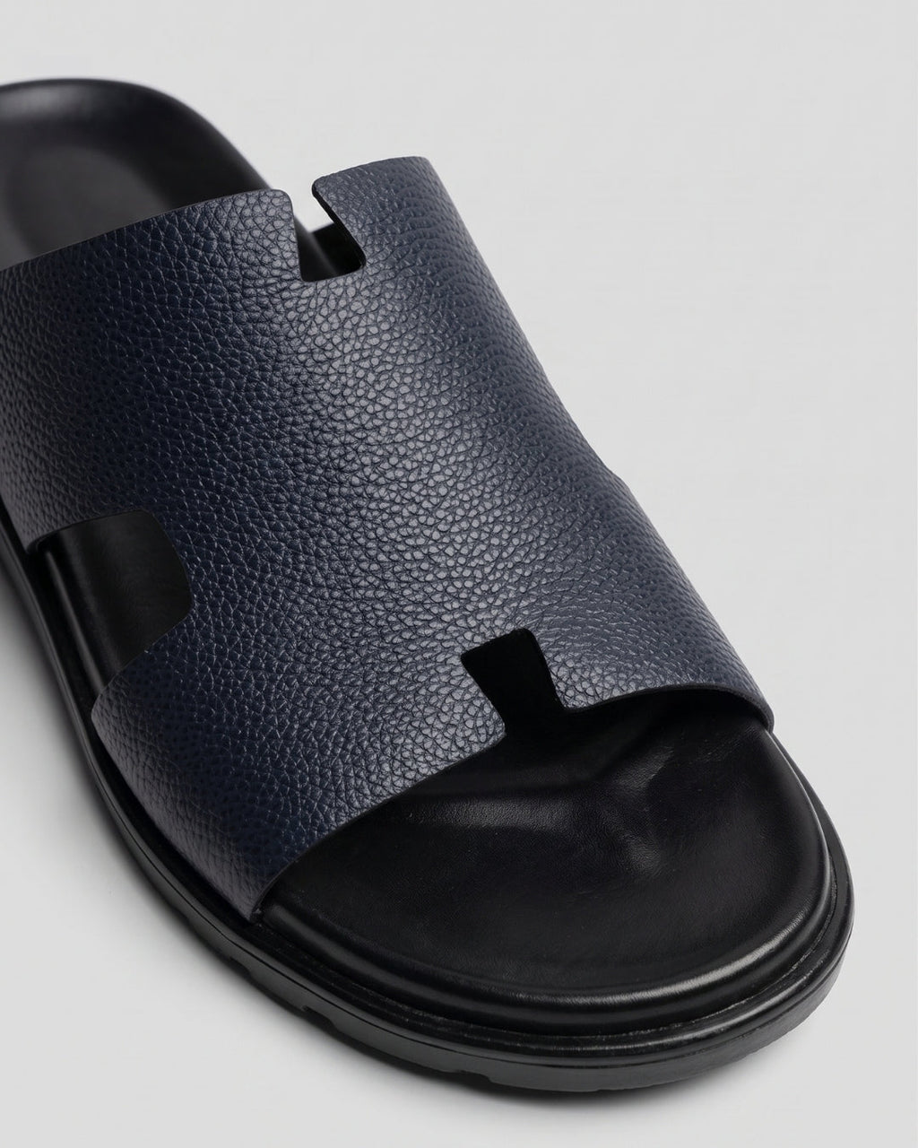 MK H-style Leather Slipper BLU