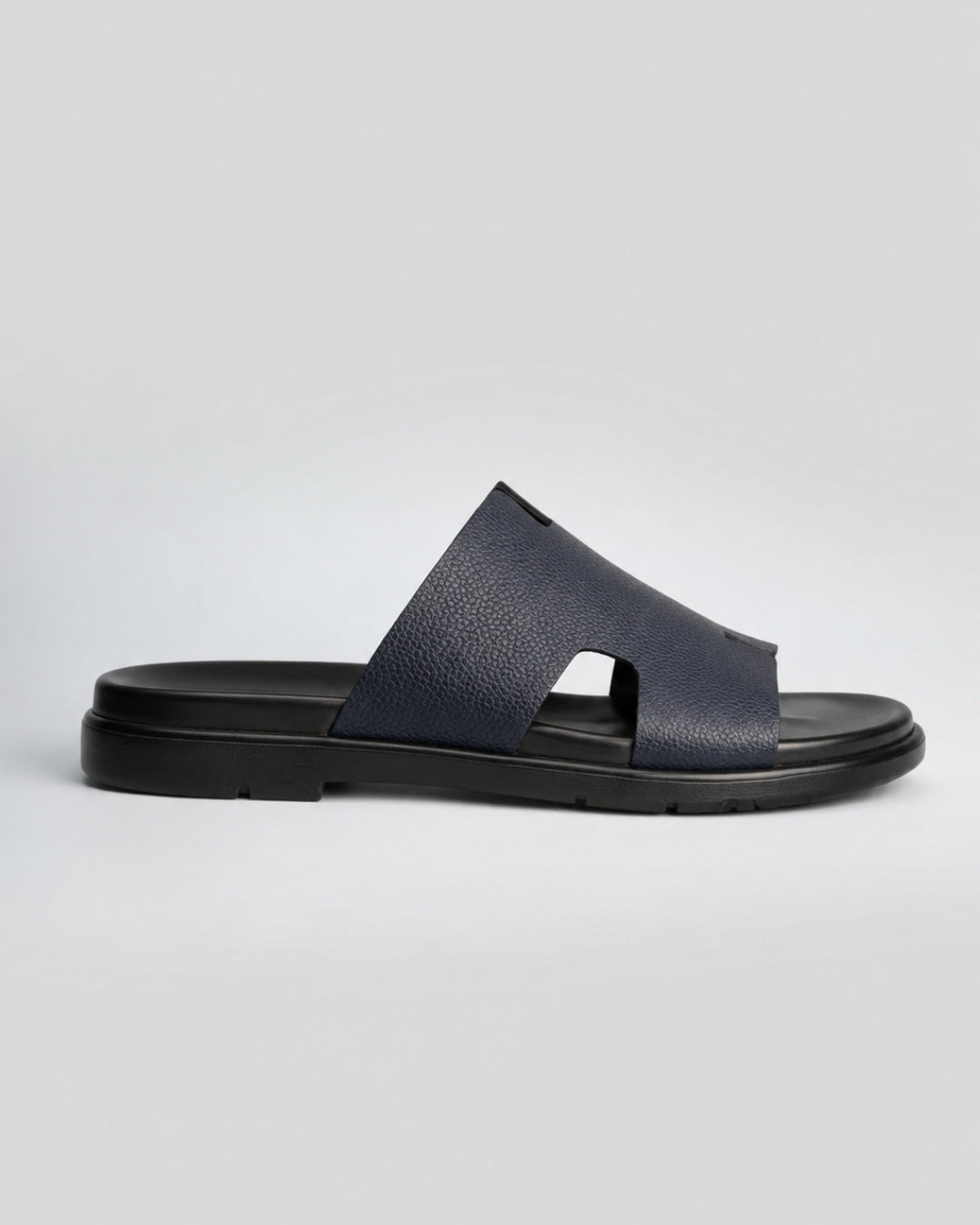 MK H-style Leather Slipper BLU